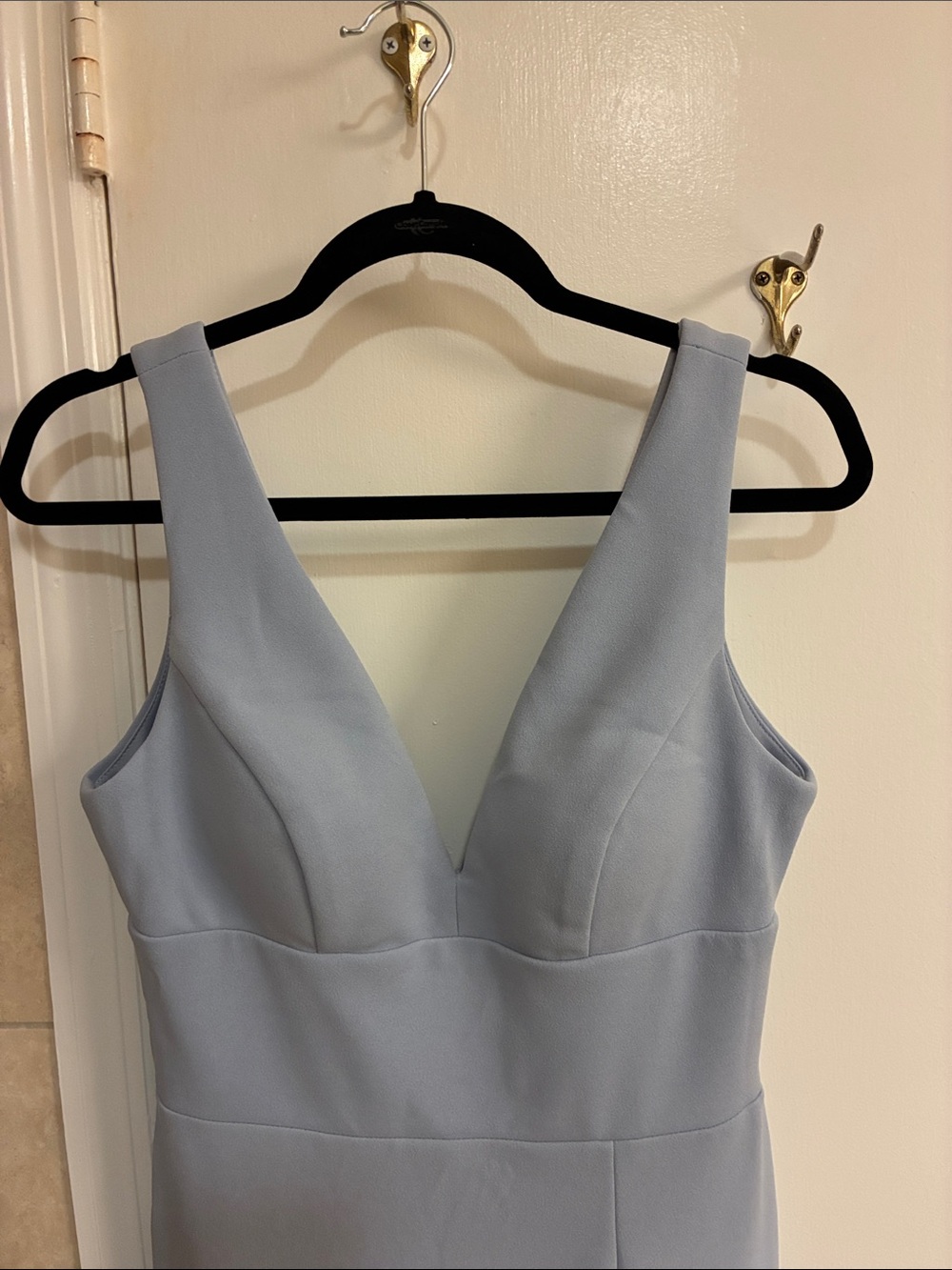 Betsy & Adam Powder Blue V-Neck High Slit Formal Gown Sz 8 - Picture 3 of 10